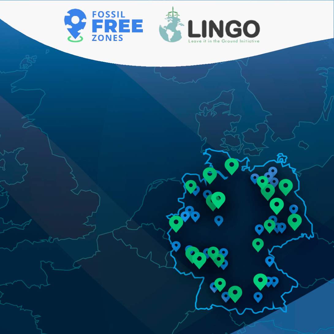 Map of fossil free zones in Germany